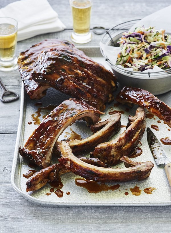 Barbecued hoisin glazed pork ribs