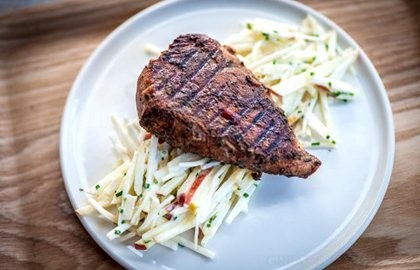 Barbecued jerk turkey steaks
