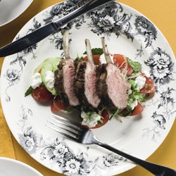 Barbecued lamb cutlets with raita salad