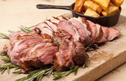 Barbecued leg of spring lamb