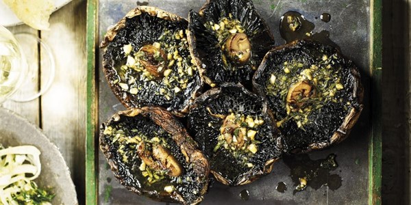 Barbecued mushrooms with rosemary, garlic and soy butter