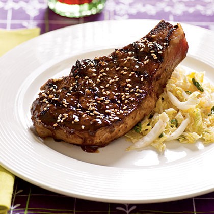 Barbecued pork chops