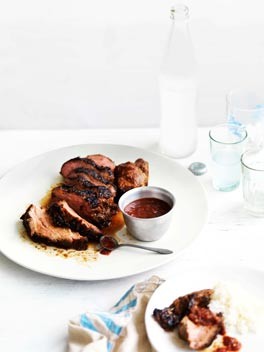 Barbecued pork with chilli dipping sauce (Muu yang with nahm jim jaew)