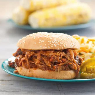 Barbecued pulled pork