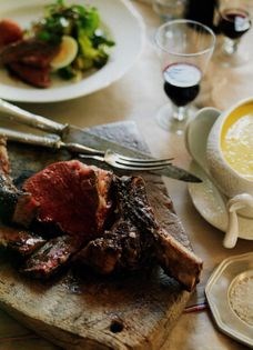 Barbecued rib of beef salad