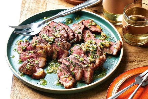 Barbecued rump cap with salsa fresca