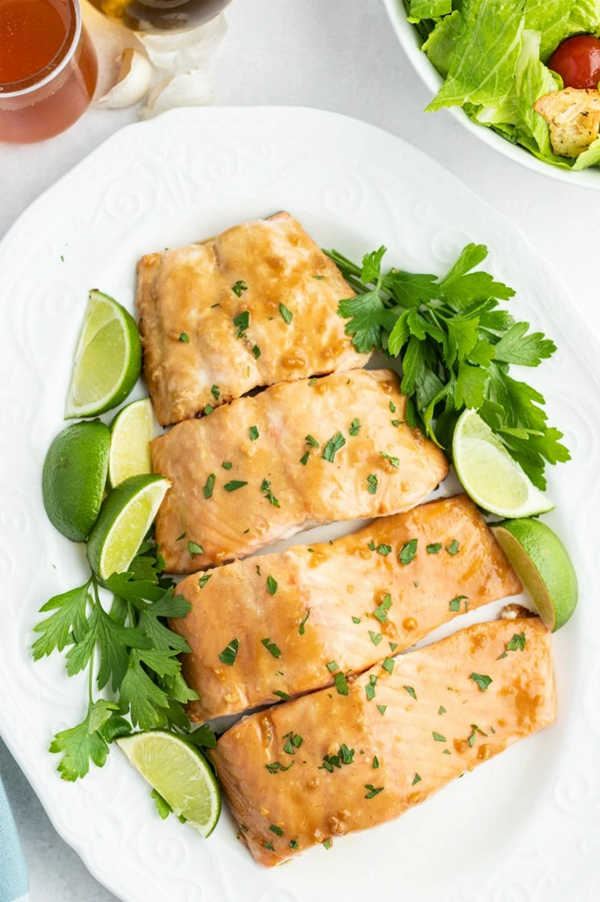 Barbecued salmon