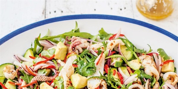 Barbecued squid salad