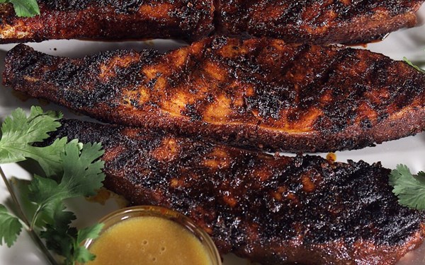 Barbecued sugar-spice salmon