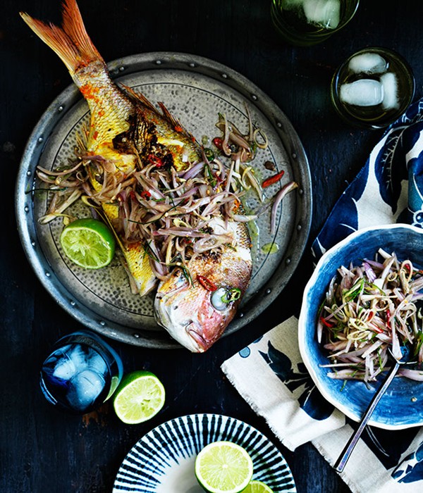 Barbecued turmeric snapper with sambal matah