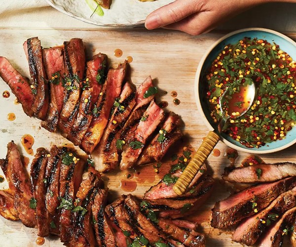 Barbecued wagyu sirloin with nahm jim jaew