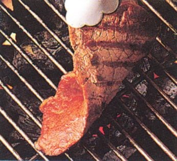 Barbecuing beef steaks