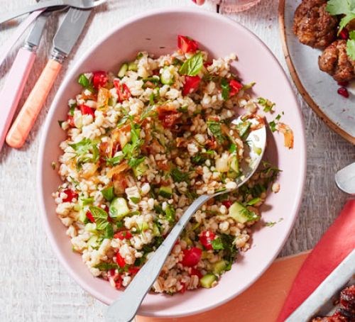Barley & bulghar chopped herb salad