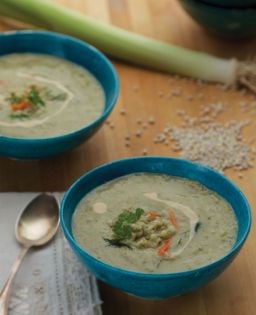 Barley + leek soup (Osh-e jow)