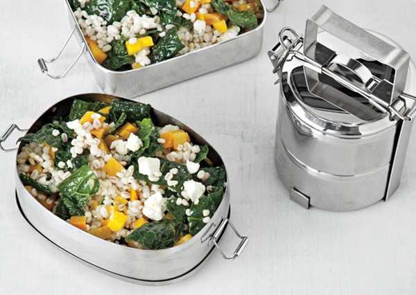 Barley and kale salad with golden beets and feta
