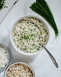 Barley and rice with sesame oil and chives (Boribap)