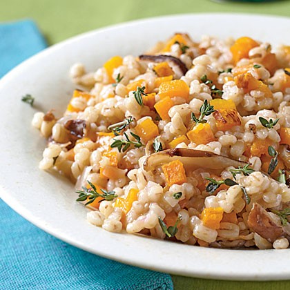 Barley, butternut squash, and shiitake risotto