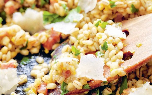 Barley, smoked bacon & leek risotto
