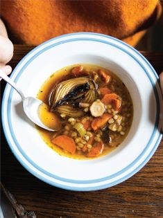 Barley soup with roasted veggies (Krupnik z pieczonych warzyw i pęczaku)