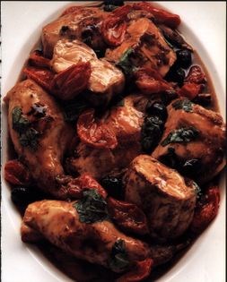 Baron of rabbit with home-dried tomatoes