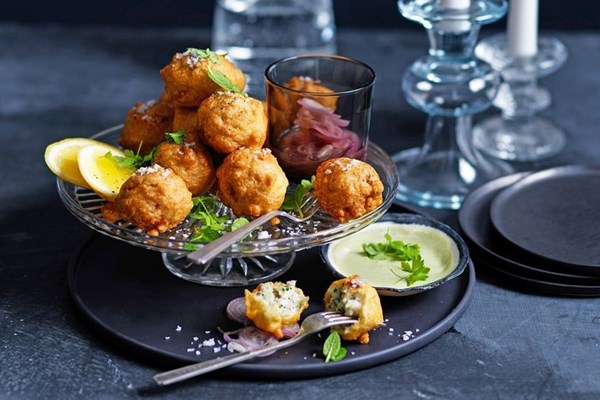Barramundi balls with parsley mayonnaise