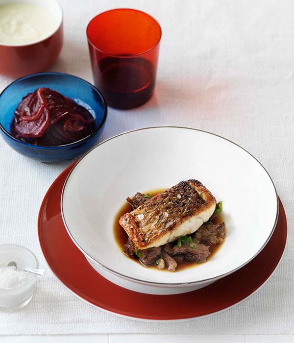Barramundi with braised oxtail