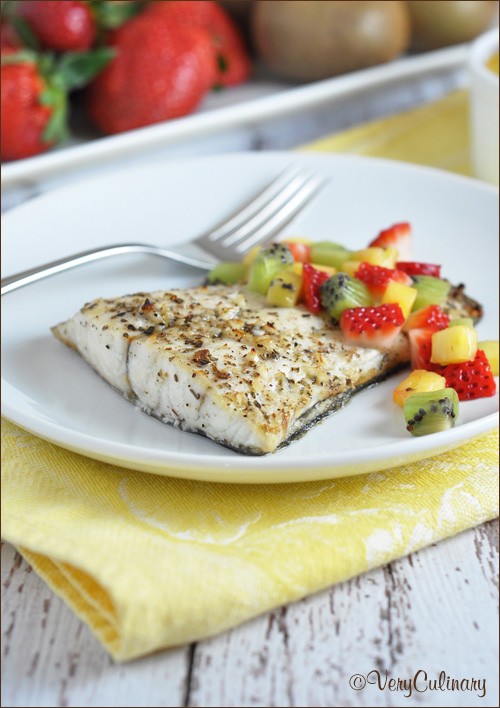 Barramundi with fruit salsa