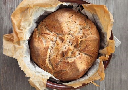 Basic bread loaf, baked in a casserole