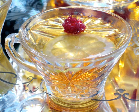 Basic lemon raspberry rum punch