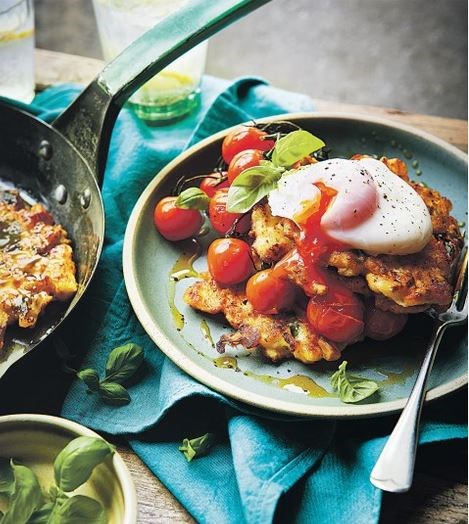 Basil & lemon cauliflower and sweetcorn fritters