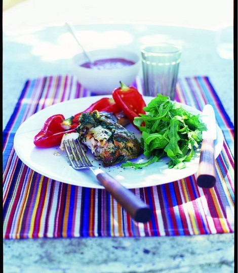 Basil and Parmesan stuffed chicken