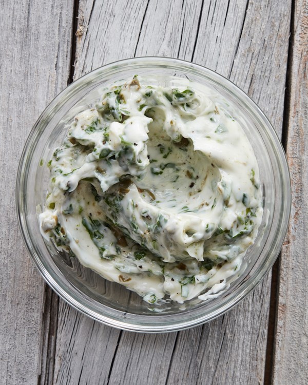 Basil caper compound butter