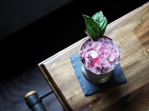 Basil cranberry julep
