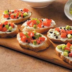 Basil cream cheese bruschetta 