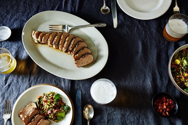 Basil-ginger marinated pork