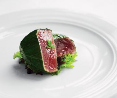 Basil-infused tuna