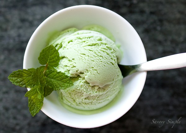 Basil mint ice cream