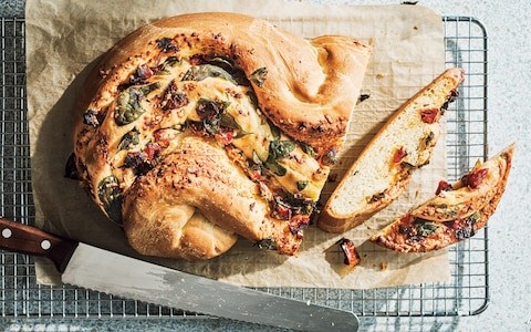 Basil, Parmesan and sun-dried tomato bread