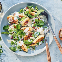 Basil ricotta dumplings & creamy peas