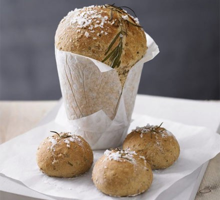 Basil, rosemary and chive flowerpot