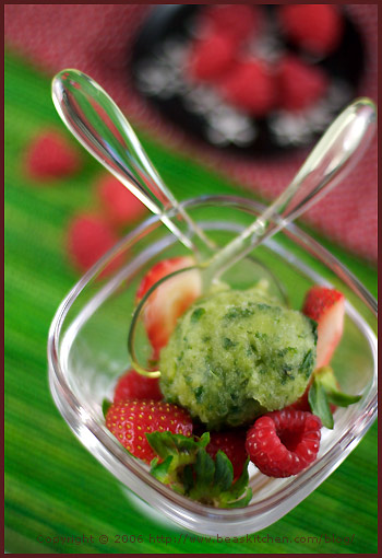 Basil sorbet and red fruit (Basil sorbet and red fruit)