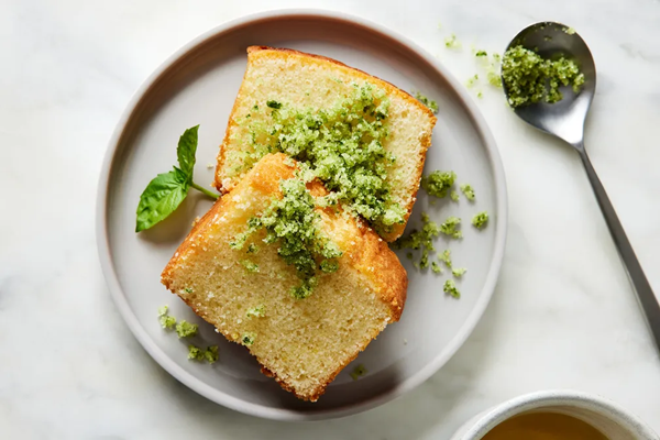 Basil sugar pound cakes