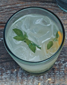 Basil vodka gimlets