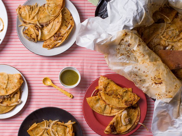 Basket tacos for a party or potluck (Tacos de canasta)