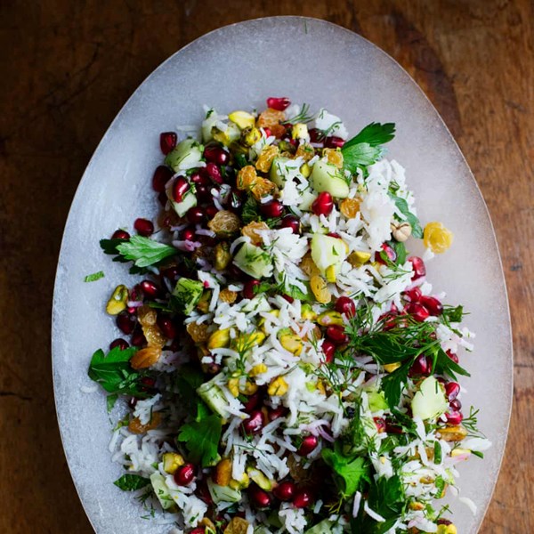 Basmati, pistachio and pomegranate