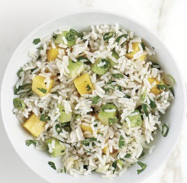 Basmati rice salad with mango and cucumber