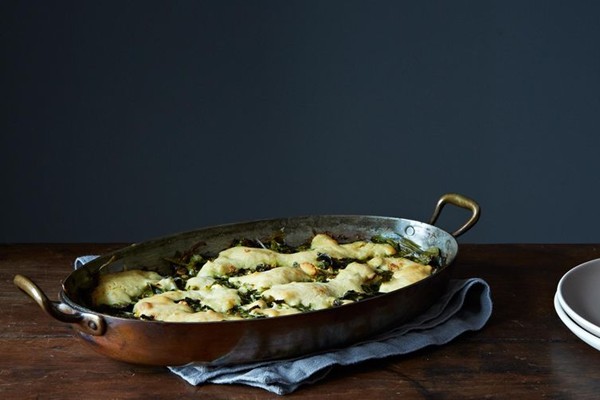 Batsaria (phyllo-less spanakopita)
