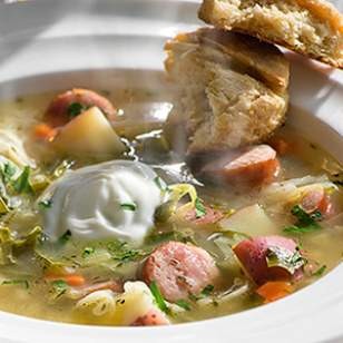 Bavarian leek & cabbage soup (Lauch und kohlsuppe)