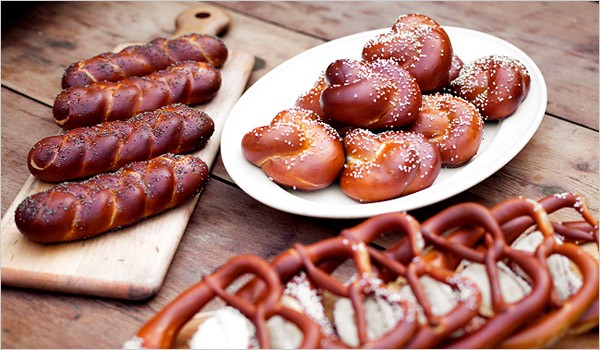 Bavarian-style soft pretzels