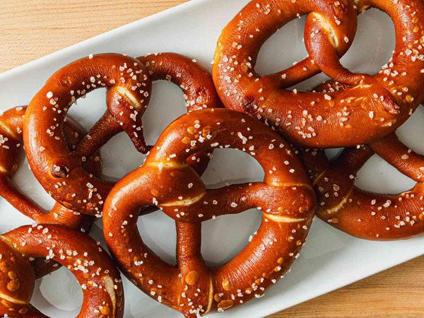Bavarian-style soft pretzels (Laugenbrezel)